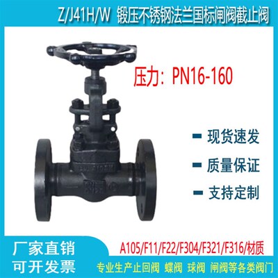 锻钢法兰国标闸阀截止阀A105/F11/F5材质Z/J41H PN64-PN100
