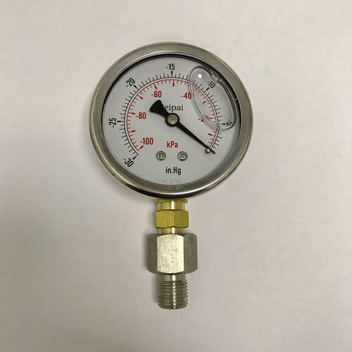 分体式真空表 充油耐震型 -30inhg-0 -100kpa-0 直径68mm 牙G1/4