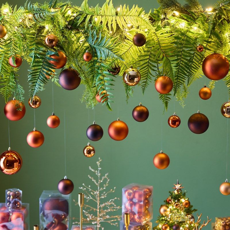 圣诞装饰球圣诞树场景布置圣诞球场景挂饰3-15cm家用商场橱窗通用