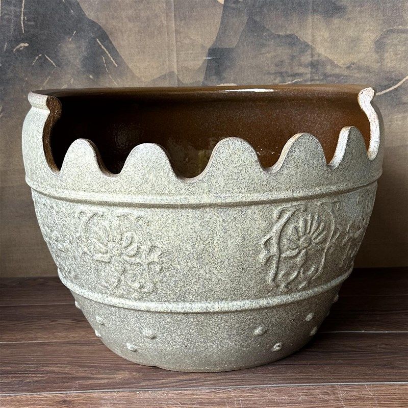 手工陶艺古典紫砂特大落地无孔水培花盆睡莲荷花大缸创意草缸龟缸