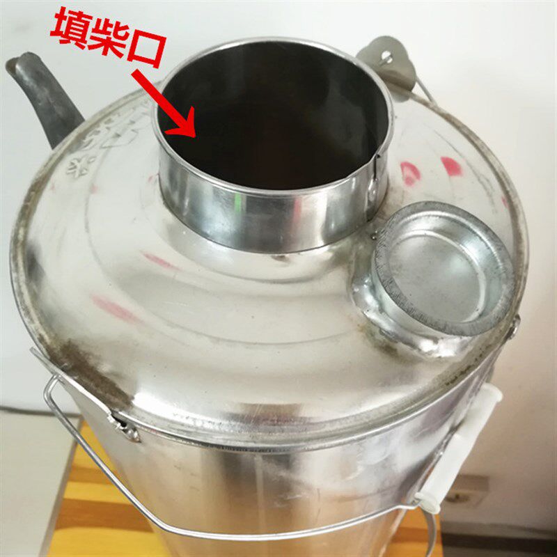 包邮烧心壶木柴烧水壶柴火炉野外户外烧水壶纯铝空心烧水炉穿心壶