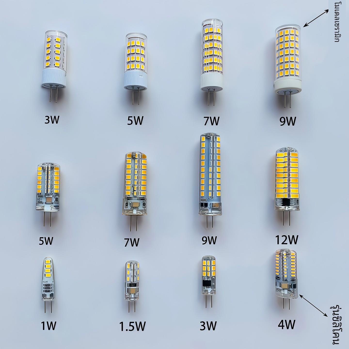 led灯珠G4两针细脚G9扁脚插脚节能220V伏玉米灯小灯泡三色全普光