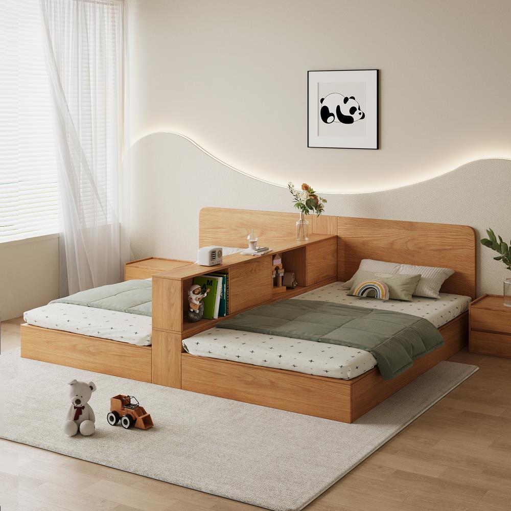 互不干扰双人床一房变两房分开隔断床儿童床不打扰两床储物床定制