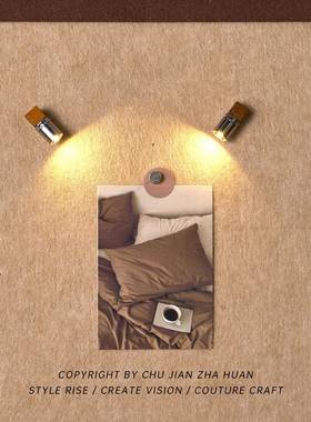 初见乍欢！毛毡板迷你小射灯图钉创意软木板小灯LED发光 摆件