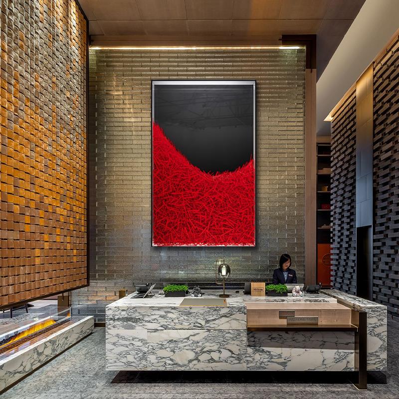 酒店现代装饰画美式现代潮流户外艺术装置餐厅客厅前台背景墙挂画图片