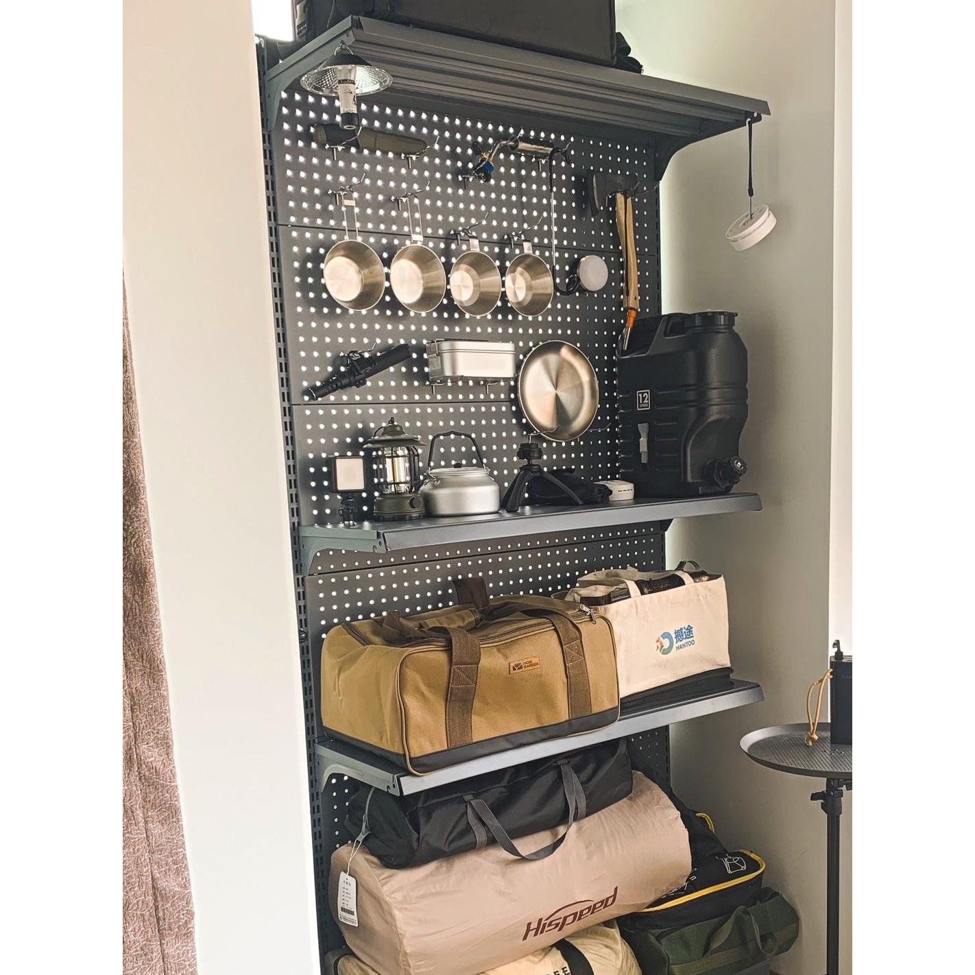 新款加厚洞洞板挂墙圆孔方袜子五金工具家用书桌架多层白色置物架