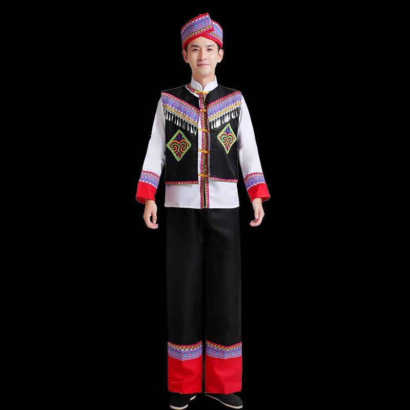 2023新款成人男士仫佬族服装少数民族舞蹈表演三月三演出服么佬族