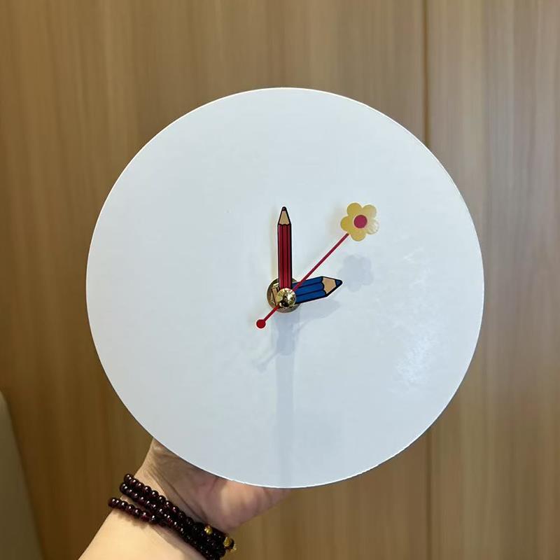 diy手工钟表自制钟面表盘教具空白板画全套机芯时钟挂钟可涂可画