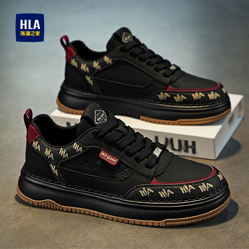 海澜之家男鞋2025新款冬季厚底增高运动休闲板鞋男士上班工作潮鞋
