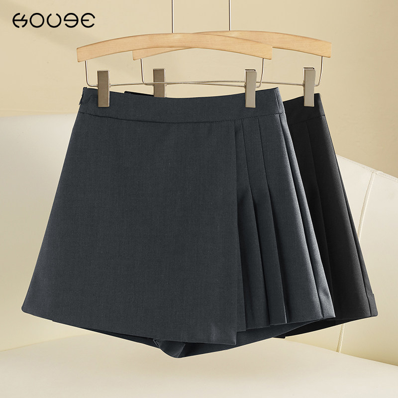 灰色西装裙裤女春秋2025年新款高腰短裤防走光小个子今年流行裤裙
