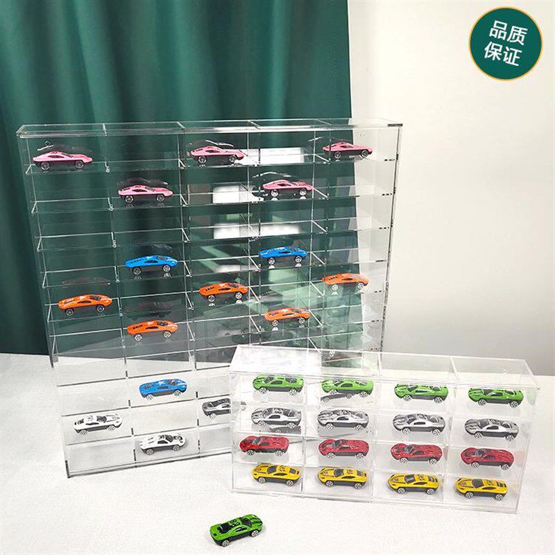透明收纳柜亚克力模型收纳架门1:64玩具车模展示架挂墙手办防尘柜