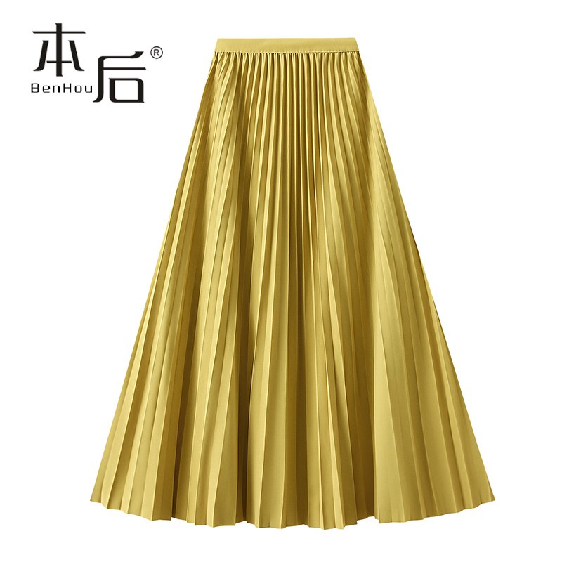 8169 风琴百褶半身裙春秋女长款2025新款高腰A字大摆高腰百褶裙子