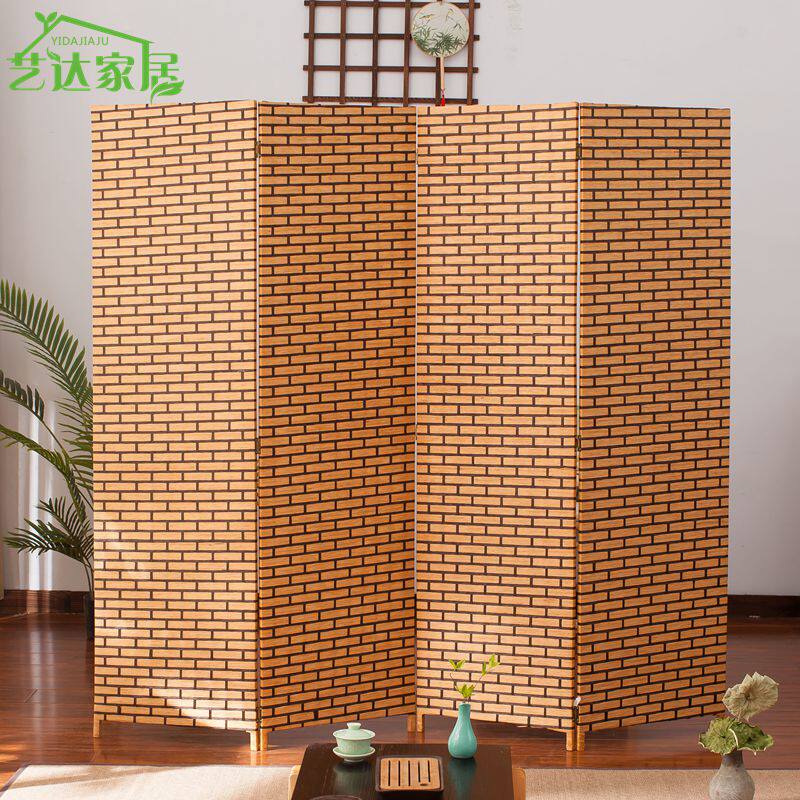 屏风隔断客厅现代简约 简易折叠屏风玄关墙 中式实木Y移动酒店折