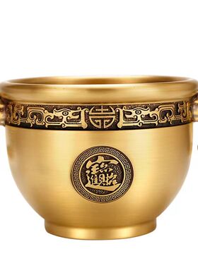 纯铜象鼻缸聚宝盆摆件装饰t品家用客厅聚财招 办公室乔迁开业礼品