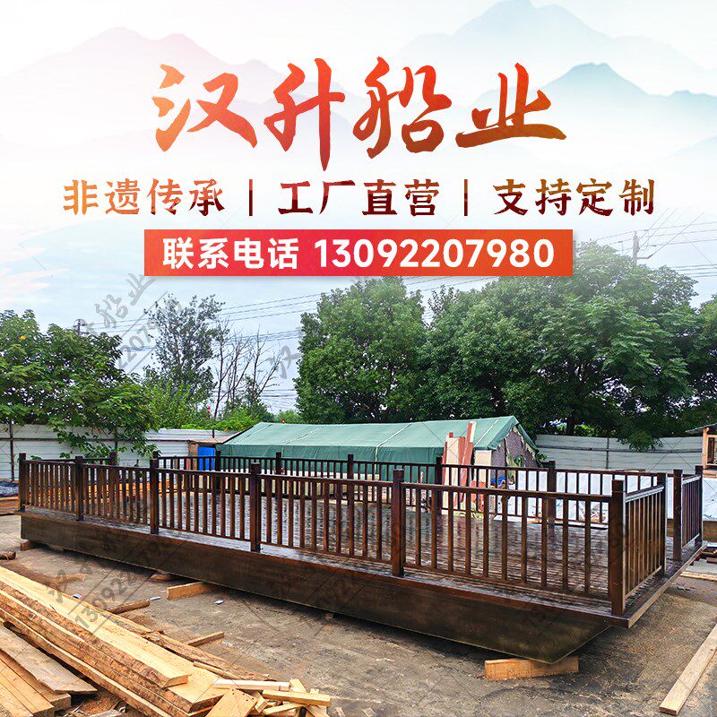 仿古木船水上观光舞台表演船x歌舞巡游平台花船下水画舫电动网红