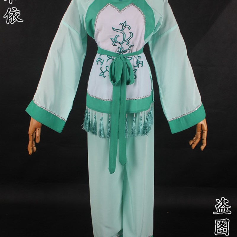 越剧海明珠花旦服装戏曲服装黄梅戏渔家女小旦衣服705淡湖绿色