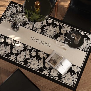 法式 餐桌垫防水防油轻奢高级感皮革免洗防烫加厚长方形茶几桌面垫