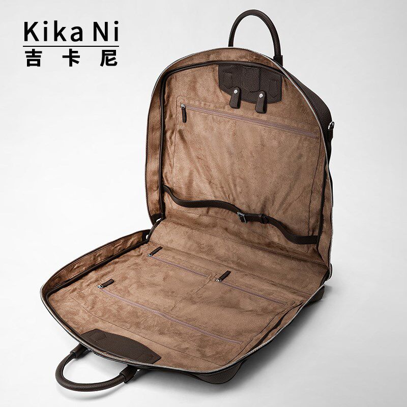 吉卡尼 真皮西装旅行包手提西服包商务出差收纳大容量出差行李包