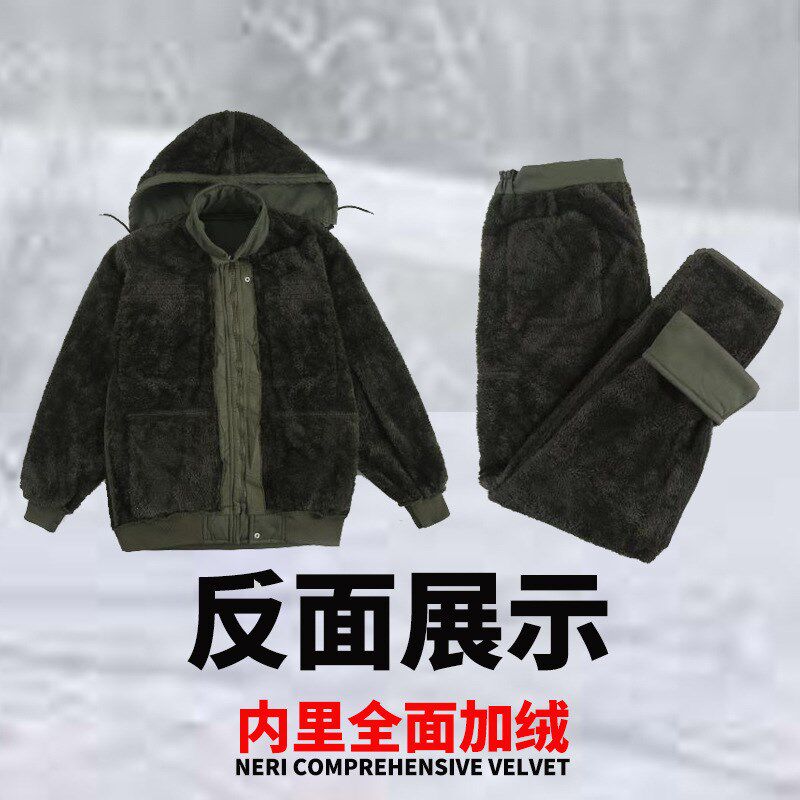 加绒黑花工作服军绿套装工装x涤棉耐磨防烫电焊工汽修建筑工地劳