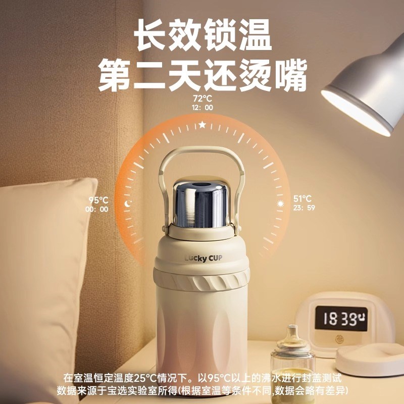 大容量保温杯2h025新款高颜值大肚水壶316儿童女生户外吸管水杯子