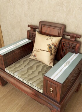 中式实木红木储物沙发扶手垫1+2+3人位贵妃位防滑垫X手皮革软垫子