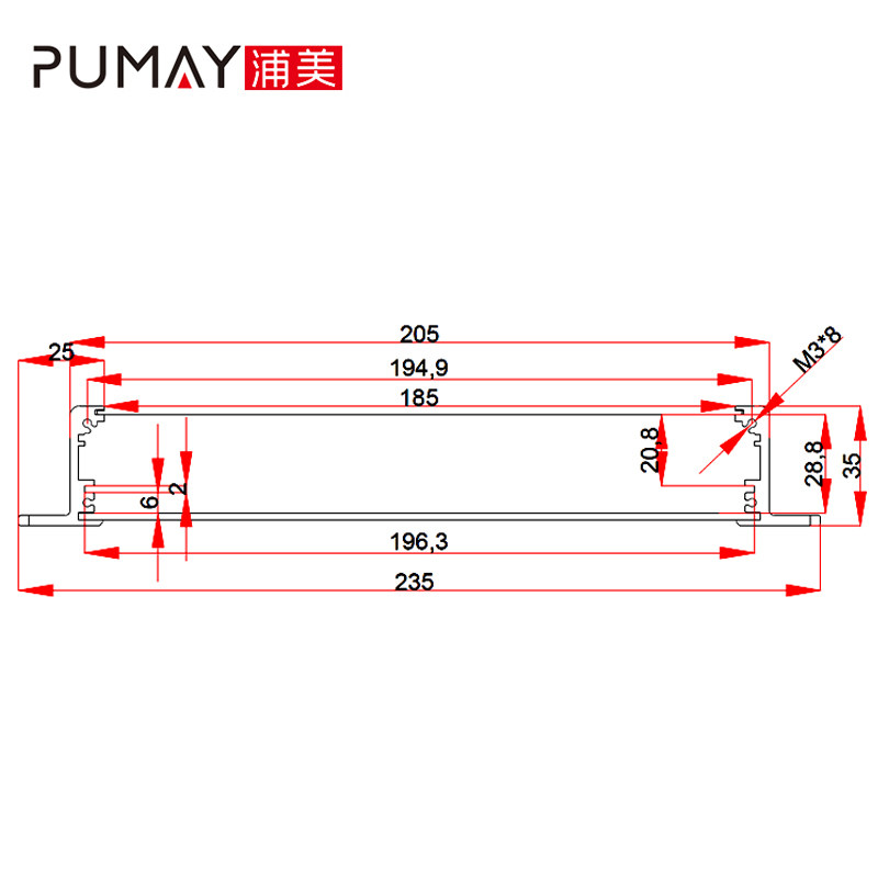 235*35-155机箱喷砂定制小A型铝壳设备工控机仪器仪表设备外壳定