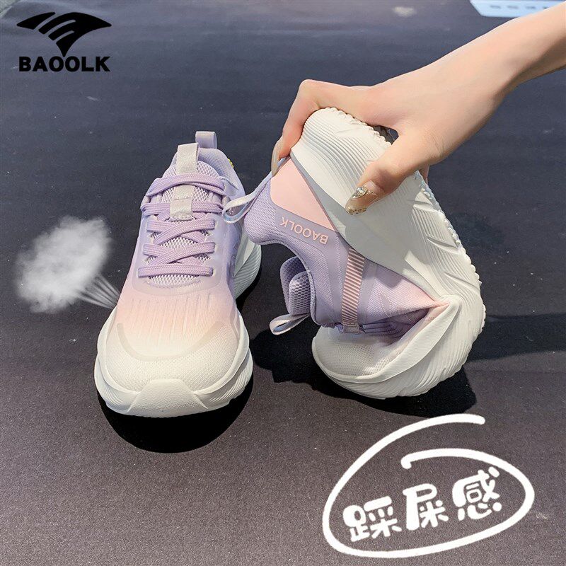 软底运动鞋女款2025新款夏季透气薄款女L鞋超轻黑色轻便减震跑步