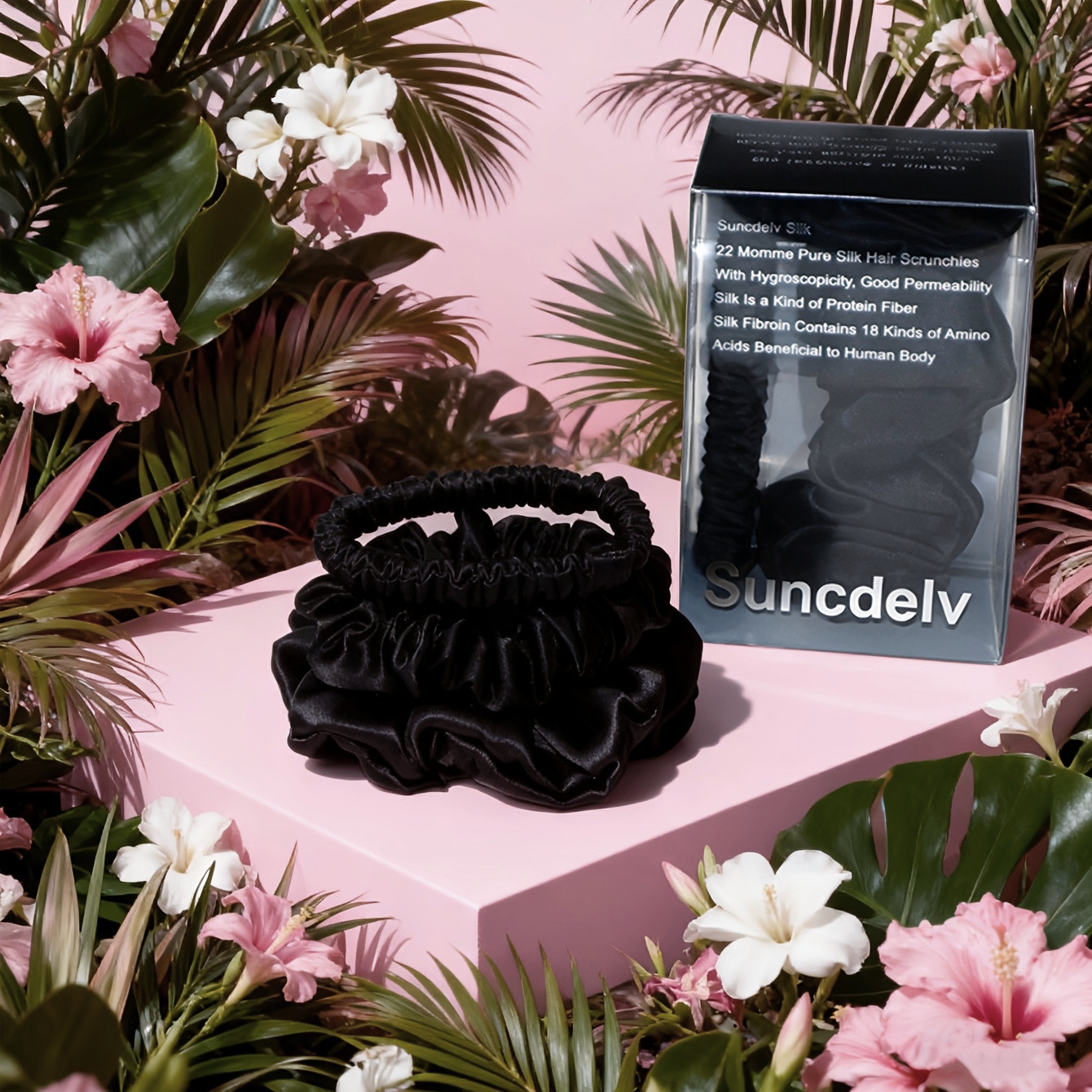 SUNCDELV22姆米真丝成人女发圈发绳 简约小肠丝绸皮筋发带发饰