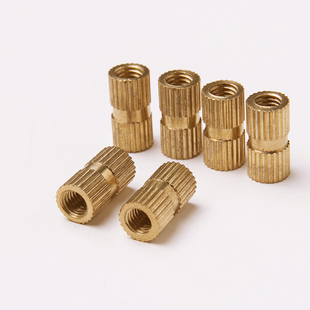 铜滚花螺母m6注塑铜螺母m5铜花母铜镶件m4预埋通滚花铜螺母 m8m10