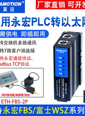 适用永宏FBS/富士WSZ系列PLC串口转以太网口扩展模块ETH-FBS-2P