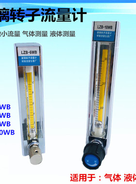 玻璃转子流量计LZB-3WB 4WB 6WB10WB液体气体流量计 微小流量测量