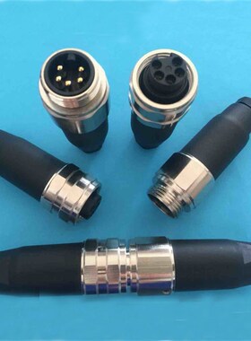 7/8航空插头插座3芯4芯5芯连接器 传感器 接插线-M22镀金 防水