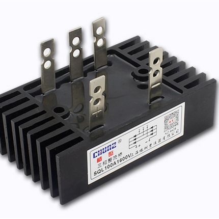 椿整 SQL-100A 1600V三相整流桥带散热器 三相桥式整流器60*100