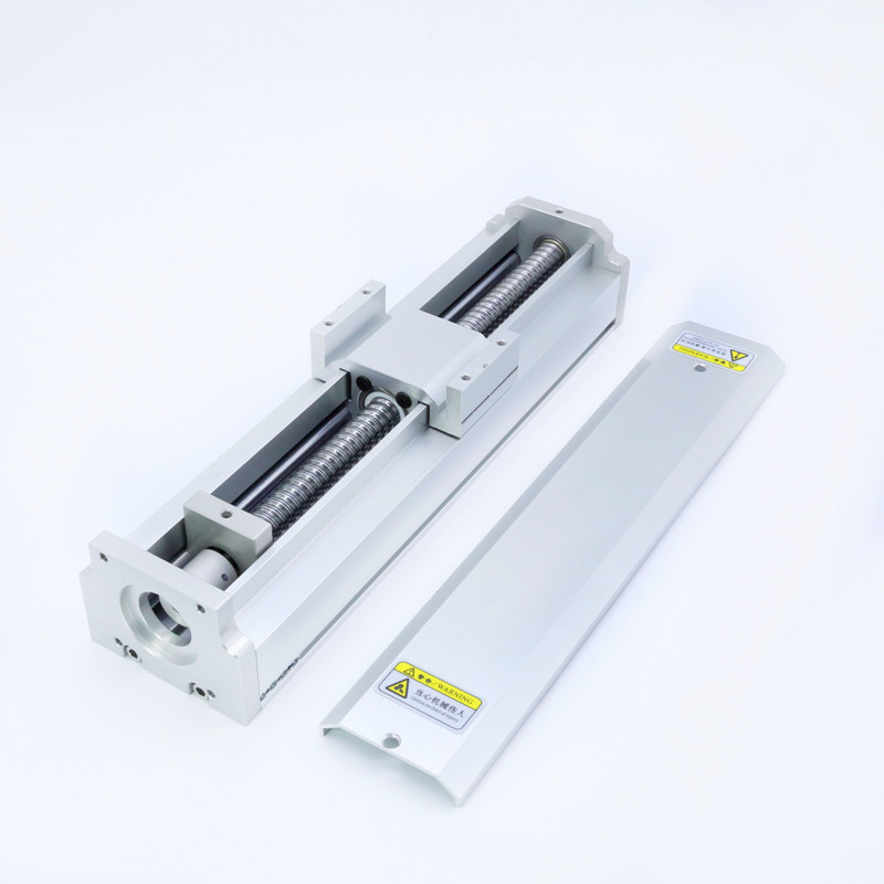 80双光轴滑台精密滚珠丝杆含57步进电机手摇轮自手动密封防尘模组