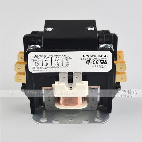 120V 40A HCC-2XT04GG 铝柱压线盒 UL CSA 大负载双极交流接触器