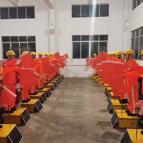 太阳能交通指挥假人 仿真摇旗机器人 道路警车警察安全员模型