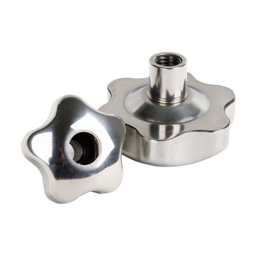 304不锈钢通孔梅花手柄螺母星型手轮手拧螺丝机床把手旋转圆螺帽