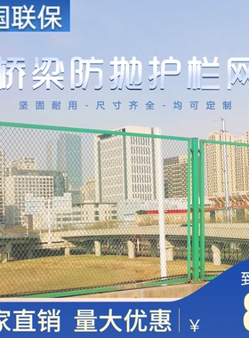 桥梁防抛网高速公路防眩菱形孔钢板护栏网天桥铁路框架防坠隔离栏