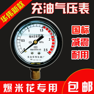 压力表 爆米花机压力气压表 青岛华伟防震抗 耐震油表 不锈钢大炮