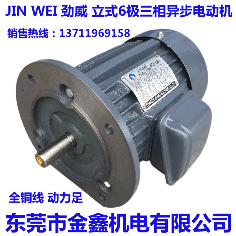 劲威力象国标铜芯三相异步电动机750W 1.5KW 6极立式380V交流马达