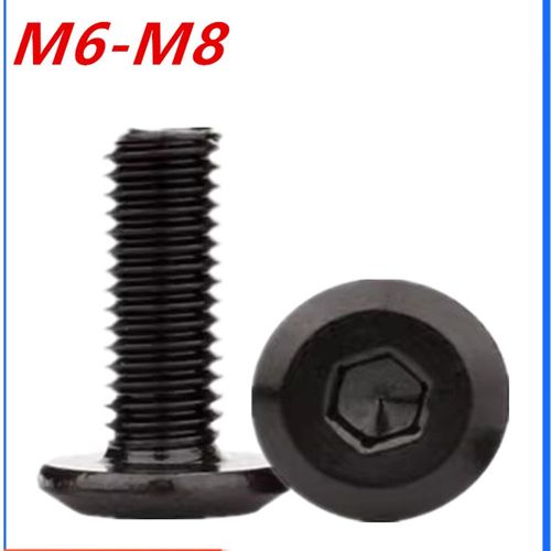 304不锈钢倒边内六角螺丝螺栓家具平圆头螺钉大全黑夹板螺丝M6M8