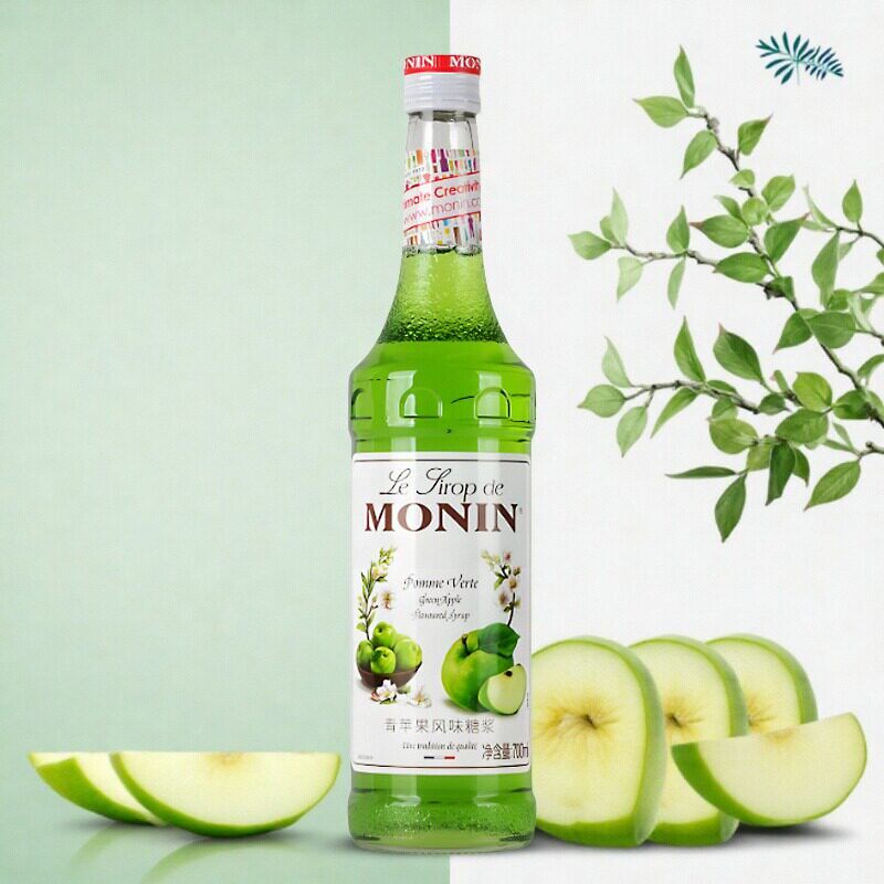 莫林青苹果风味糖浆 MONIN咖啡烘焙鸡尾酒调酒奶茶果汁饮料 700ml