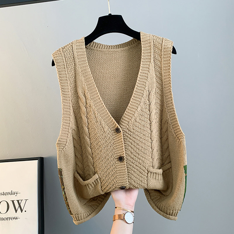 v领开衫毛衣针织马甲女2025新款春季文艺背心宽松外穿马夹叠穿