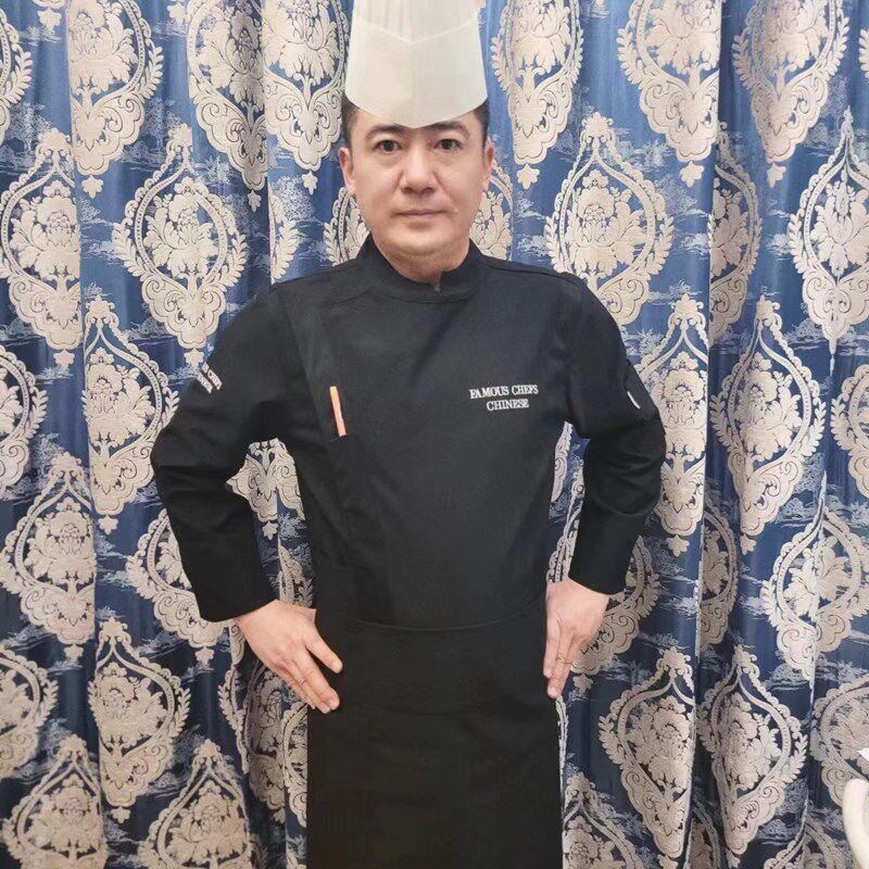 红衣坊厨师工作服l男长袖秋冬季酒店厨师长总厨餐厅后厨餐饮定制
