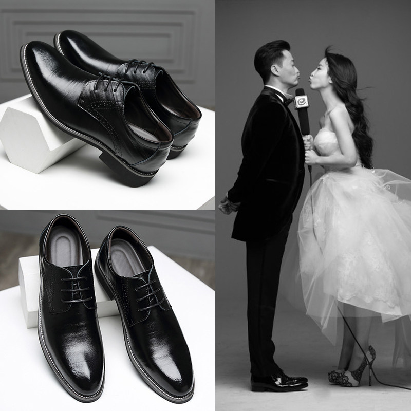 2021款新郎结婚礼鞋韩版真皮夏天英伦商务休闲皮鞋男士配西装伴郎