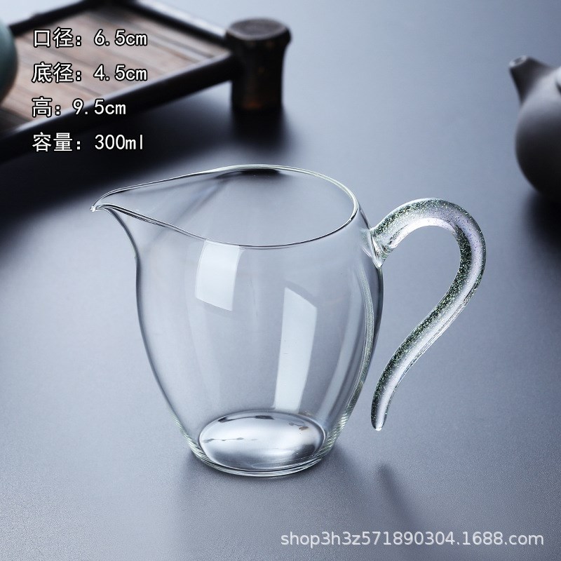 手工日式彩把f玻璃公道杯加厚耐热分茶器茶海单个草堂自慢公杯