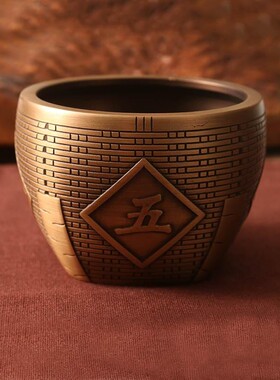 五谷丰登摆件纯铜缸招财q家居乔迁铜装饰客厅斗升子纳福开业旺财