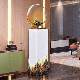 现代中式 饰品客y厅玄关循环水景观喷泉生财开业礼 流水摆件落地装