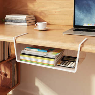 宿舍书架书柜衣柜分层收纳神器悬挂式免打孔床头柜U子下挂篮置物