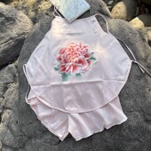 苏州刺绣肚兜女士丝绸吊带中国风成人复古真丝内搭古风内衣套装 新